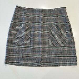 Mango Plaid Mini Skirt‎ Size Medium